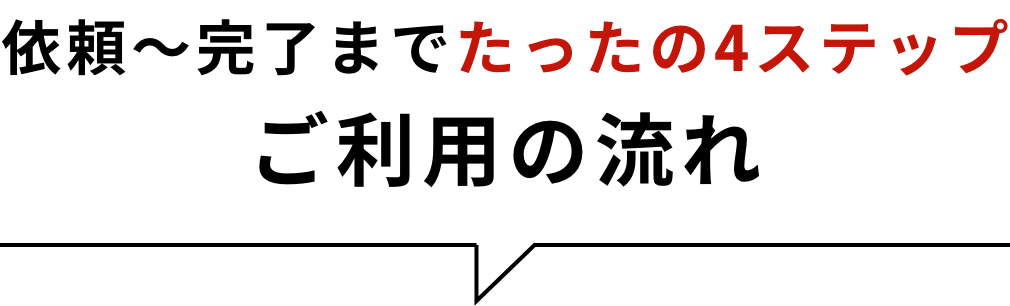 依頼〜完了までたったの4ステップご利用の流れ